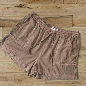 O’Neill soft faded brown casual lounge shorts size large adjustable tie waist 🥥